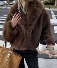 Fake Fur Felljacke  Plüschjacke Herbstjacke Winterjacke NEU Gr. S