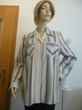 Bluse Gr. M "NEU MODE" mehrfarbig gestreift Langarm Leinen