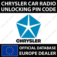 CHRYSLER RADIO PIN CODE ALL MODELS T00AM T**QN TM9 TVPQN TOMYD T00BE T0012 T0071