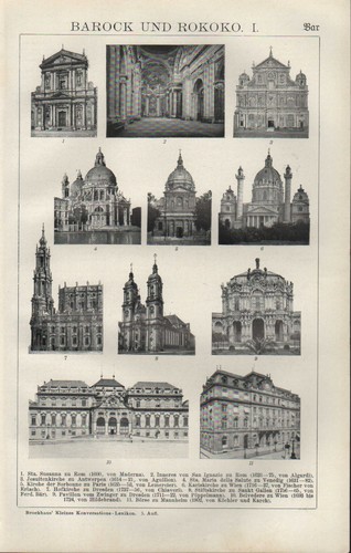 Lithografie 1910 barock und - 1910:,