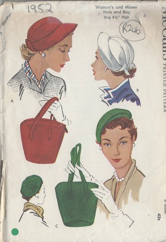 1952 vintage nähmuster - vintage, hut