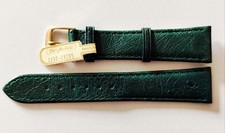 *Di–Modell Tivoli* Marken-Herren-Uhrenarmband Grün Kalbsleder-Straußenprägung