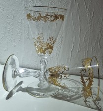 St. Louis MICADO Kristallglas Weinkelch vergoldet Original,Frankreich,ca. 1920