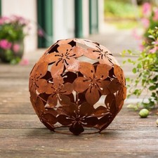 Kugel Edelrost Design Blumen