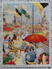 Foto AK Litho Dresden 1932 Dachgarten Gebrüder Alsberg Sachsen
