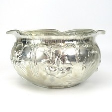 Kayserzinn Pflanzgefäß 4087 Jugendstil Entwurf Blumentopf Antik Versilbert