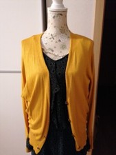 Jean Pascale Damen Cardigan, Strickjacke, locker, senfgelb, Größe XS, Neu! 