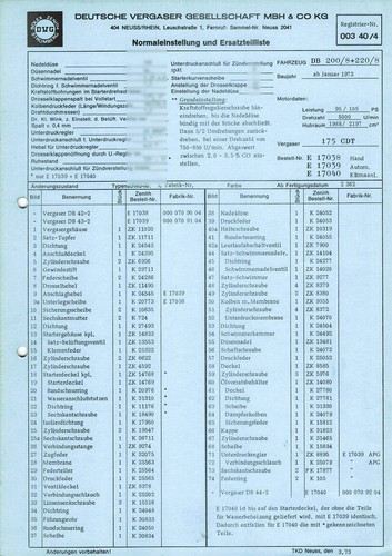 Datenblatt einstelldaten - datenblatt,