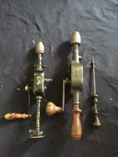 3 alte Handbohrer mit Kurbel Brustleier Drillbohrer Handbohrmaschinen funktionsf