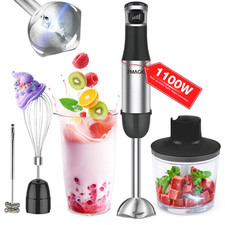 Stabmixer Elektrischer Stabmixer Set 5 in 1 Pürierstab Edelstahl Mixer 5 Gänge