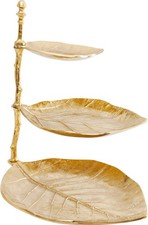 3 stöckige Etagere Leaf Gold
