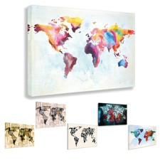 Wandbilder Leinwandbilder - Weltkarte | World map - Bild auf Leinwand