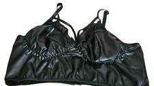 Schwarzes Plus Size Damen Bustier Gr. 48/50/52  3XL, BH, Corsage, Veganes Leder