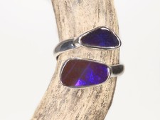 Black Opal Doppel-Ring, 925er