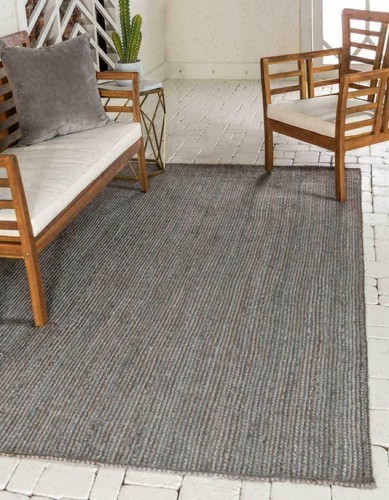 Teppich jute grau - grau, farbe