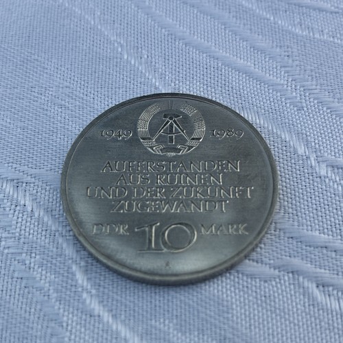Ddr mark gedenkmünze 1989 - ddr, 10