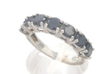 Größe 50 Ring 925 SILBER Sterling silver argento anello bague anillo Obsidian