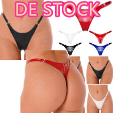 DE!Damen Wetlook Mini Slip G-String Tanga Lack-optik Panties Low Rise Unterhosen