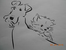 Schablone Hund und Katze  auf
