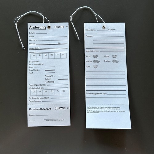 änderungskarten mit faden - Änderungskarten,