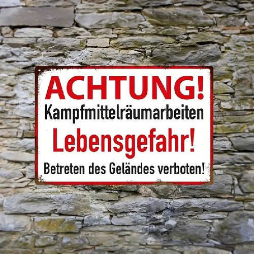 Blechschild kampfmittel - blechschild,