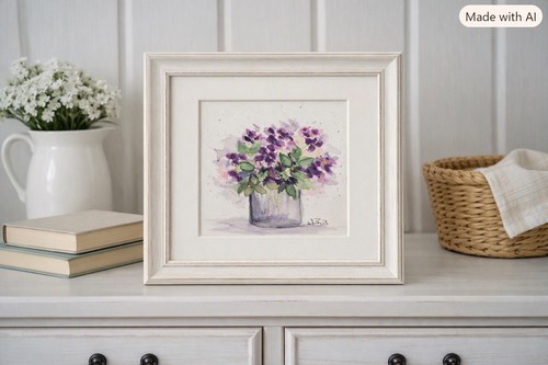 Aquarell blumenstrauß glas - aquarell, im