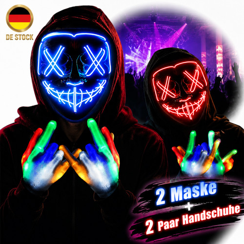 Led purge maske halloween - led,