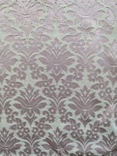 Meter 1960 60er Jacquard Stoff Vorhang Glanz Geblümt Rosa Creme Beige Vintage