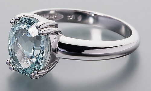 Ring 375 weißgold aquamarin - 375,