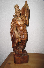 Große Holzfigur  "St. Florian" 31,5cm. Handarbeit.