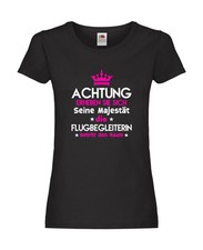 Erheben Sie sich: Flugbegleiterin | Stewardess | Flughafen Damen Shirt Schwarz