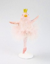 rosa Vogel mit Krone 19 cm