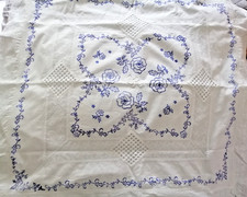 1  Kopfkissenbezug alt Paradekissen .80x80 mit Rosen 7cm Spitzenrand Monogram ER