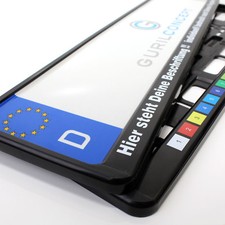 2x Kennzeichenhalter mit Wunschtext – personalisiert fürs Auto Nummernschild