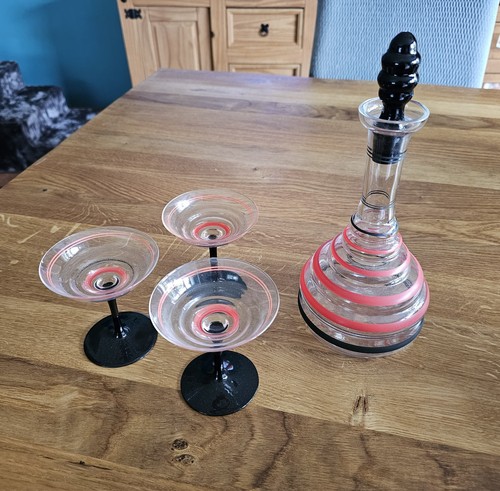 Glas karaffe mit gläsern - glas-karaffe,