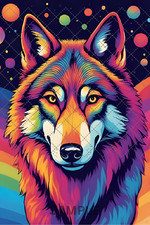 Psychedelic Wolf Wandbild