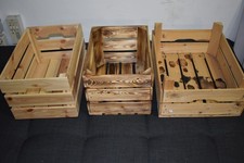 3er Set Obstkisten aus Holz Holzkiste Dekokiste Allzweckkiste Weinregal Holzbox