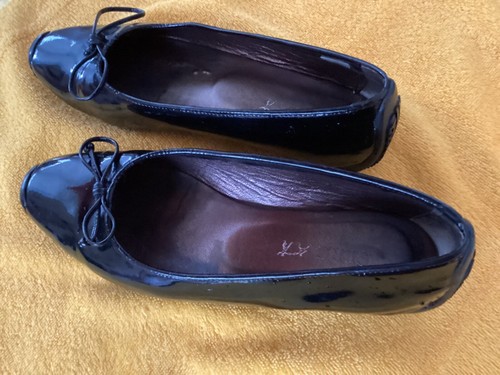 Ballerina schwarz lack leder - schwarz,