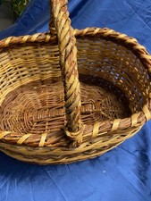 Weidenkorb zweifarbig XL (44cm x 31cm x 35cm) mit Griff Einkaufskorb Handarbeit