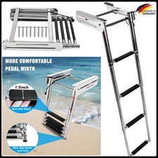 4 Stufen Klappboot Leiter Poolleitern Edelstahl Teleskop Klapp Badeleiter DE