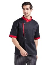 Unisex Herren Baumwolle Kochjacke Männer kurzarm Bäckerjacke Kochjacke Kochun...