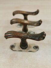 Fenstergriff Bronze 3 Stück mit Platte T7145