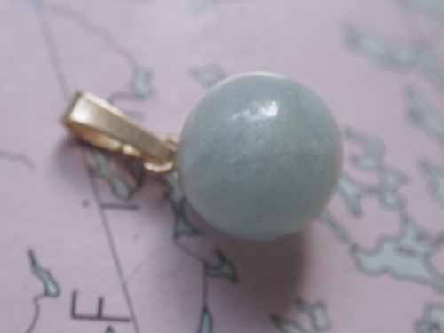 Aquamarin kugel anhänger mm - anhänger, 6