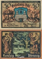 Banknoten Grünberg in