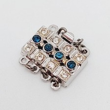 Schmuckschließe, 835 Silber 4 Reihig Für Armband Perlen Ketten-Verschluss Antik