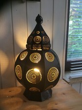 Orientalische Tischlampe, Tischleuchte " NAMIB " Schwarz/Gold incl. LED