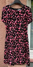 Damensommerkleid, schwarz mit roten Tulpen, Betty Barclay, Größe 40