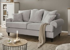 Sofa in hellgrau Couch 3-Sitzer Sofagarnitur 3er-Sofa Loungesofa 200 cm Adelina