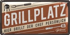 Retro Blechschild Grillen