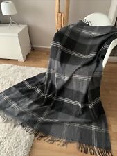 Decke Grau Weiß Schwarz Edel Luxus Sylt Wohndecke Sofadecke Couchdecke kariert